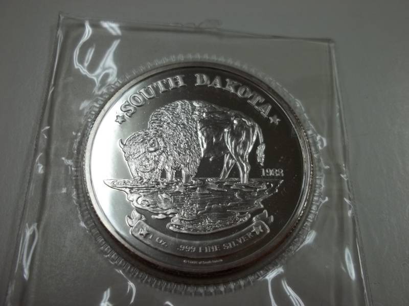 One Ounce Troy Silver Buffalo.  .999 Fine