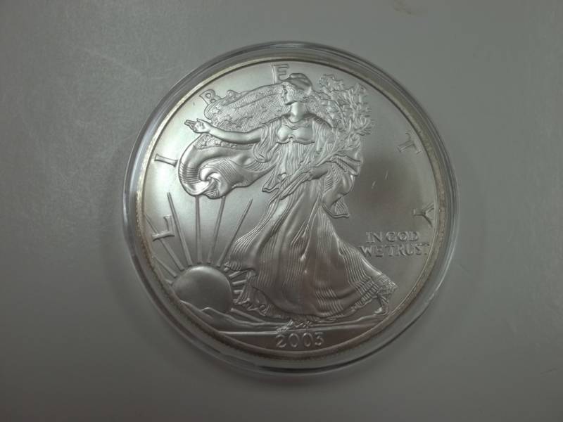 Silver American Eagle 1 Oz. Fine Silver Year 2003 Coin .999% in plastic case