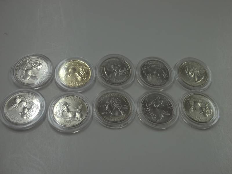 10 - 2004 Wisconsin Quarters in case