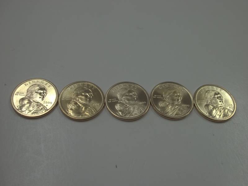 5 - 2000 Sacagawea Dollars