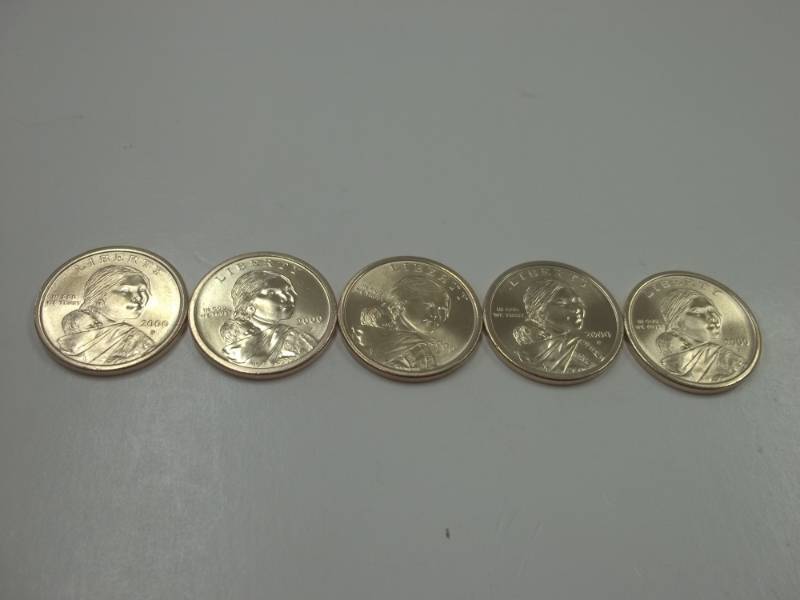 5 - 2000 Sacagawea Dollars