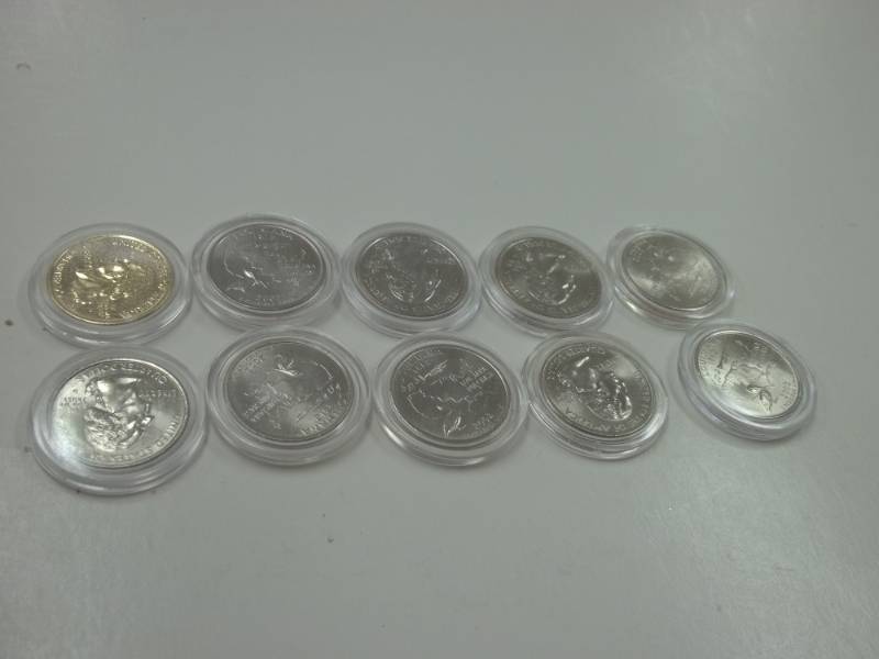 10 - 2002 Louisiana Quarters in case