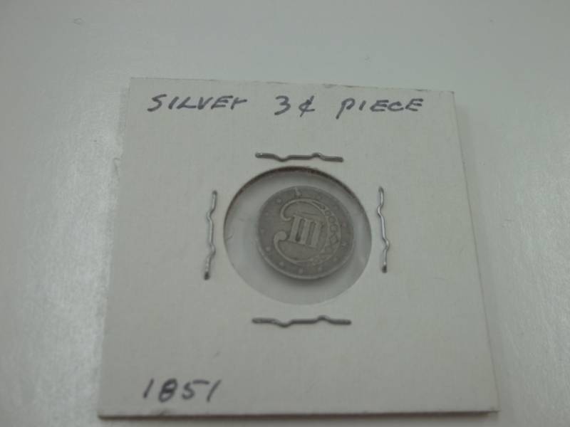 1851 Silver 3 Cent Piece