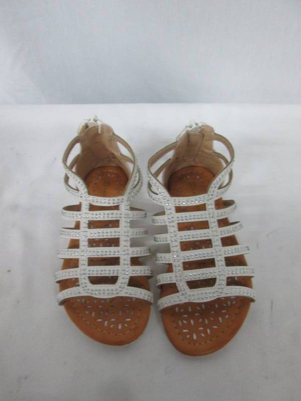 lot 50 image: Laura Ashley Toddler Girls Beaded Sandal - White