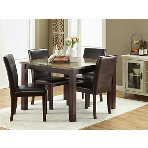 lot 3 image: Alcove 5-pc. Marble-Look Dining Set