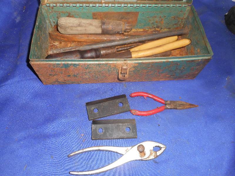 METAL TOOL BOX AND TOOLS