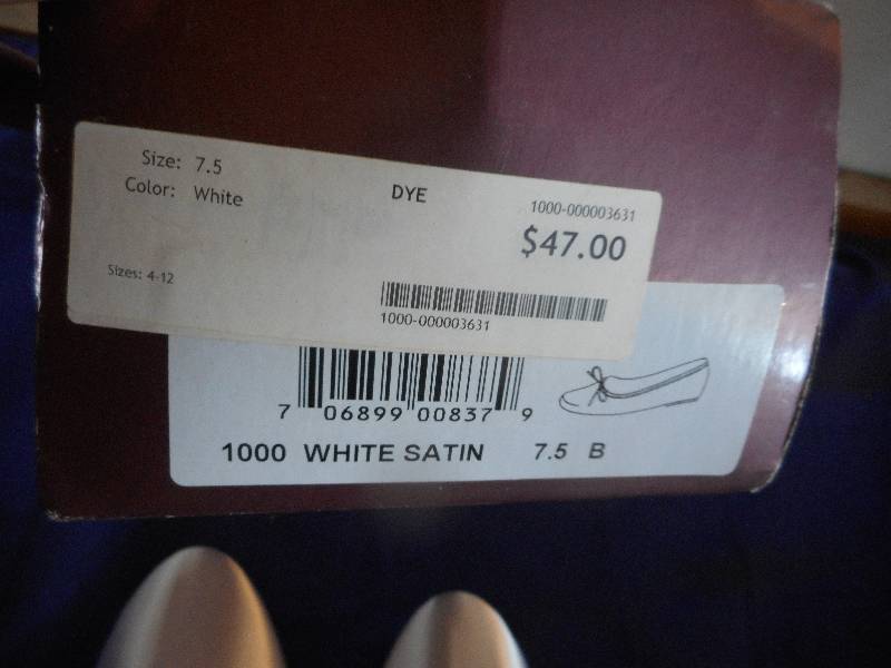 WHITE SATIN SLIPPERS