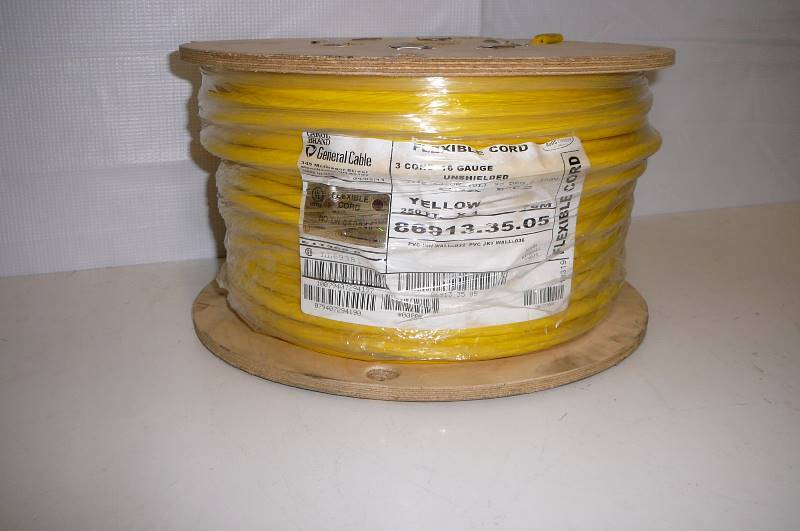 Flexable Cord 3 cond 16 guage Yellow 250 x 1