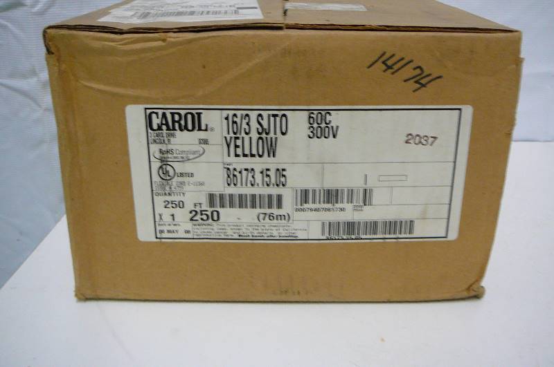Flexible Cord 163 SJTO 60C300V 250 x 1 NEW in box