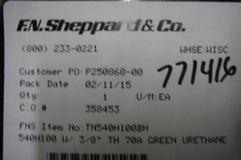 FN Stleppard & Co Belt 540H100W 38 TL 70A Green urthane 2 NEW