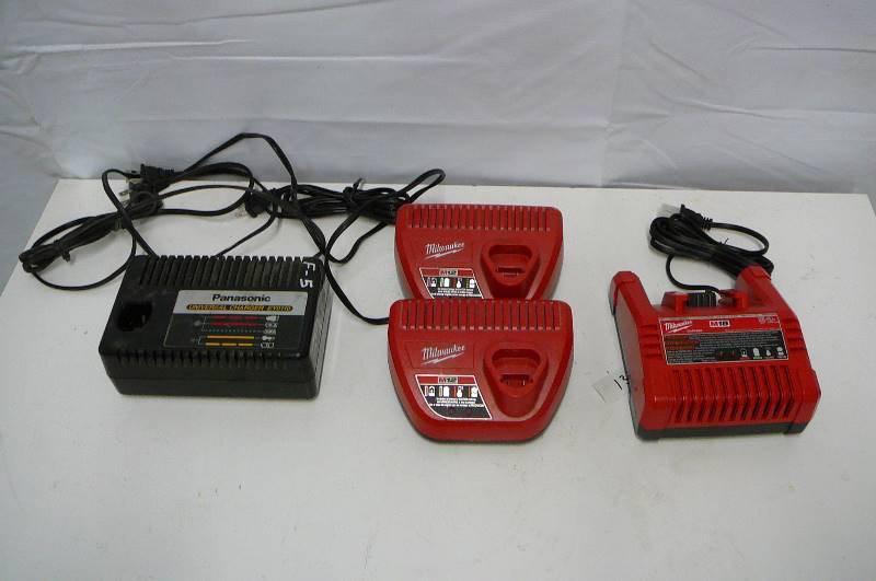 Chargers Milwaukee M12 2 count Panasonic Eyollo 1 Count Milwaukee M18 1 Count Never Used