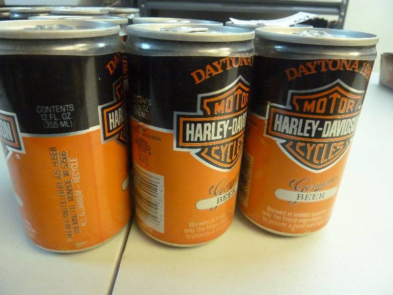 lot 457 image: Harley Davidson Collectible Unopened Beer Cans