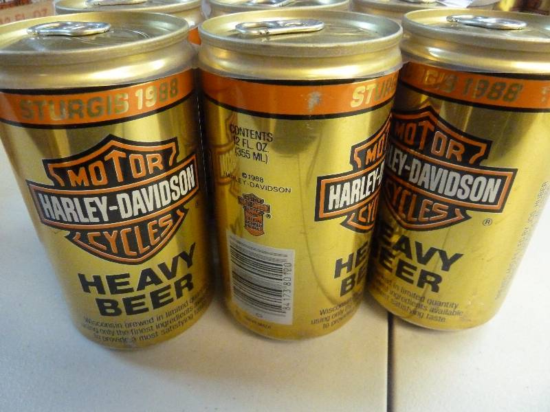lot 480 image: Harley Davidson Collectible Unopened Beer Cans