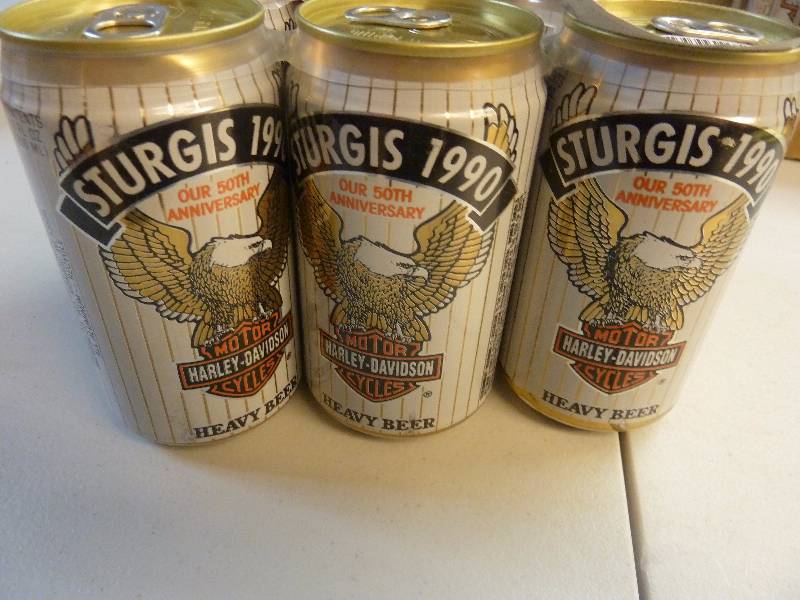 lot 491 image: Harley Davidson Collectible Unopened Beer Cans