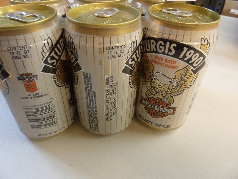 lot 493 image: Harley Davidson Collectible Unopened Beer Cans