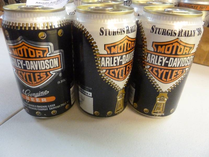lot 498 image: Harley Davidson Collectible Unopened Beer Cans