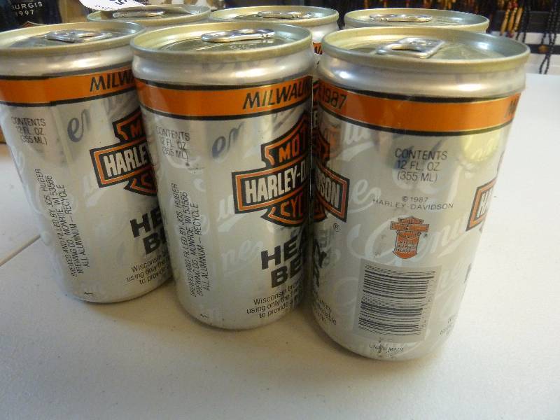 lot 500 image: Harley Davidson Collectible Unopened Beer Cans