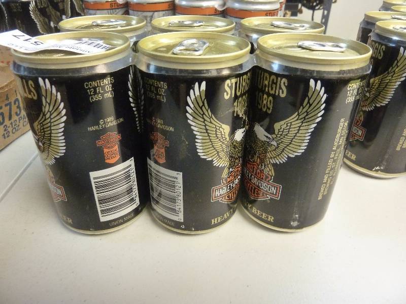 lot 517 image: Harley Davidson Collectible Unopened Beer Cans