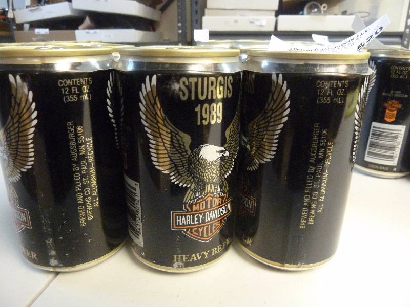 lot 520 image: Harley Davidson Collectible Unopened Beer Cans
