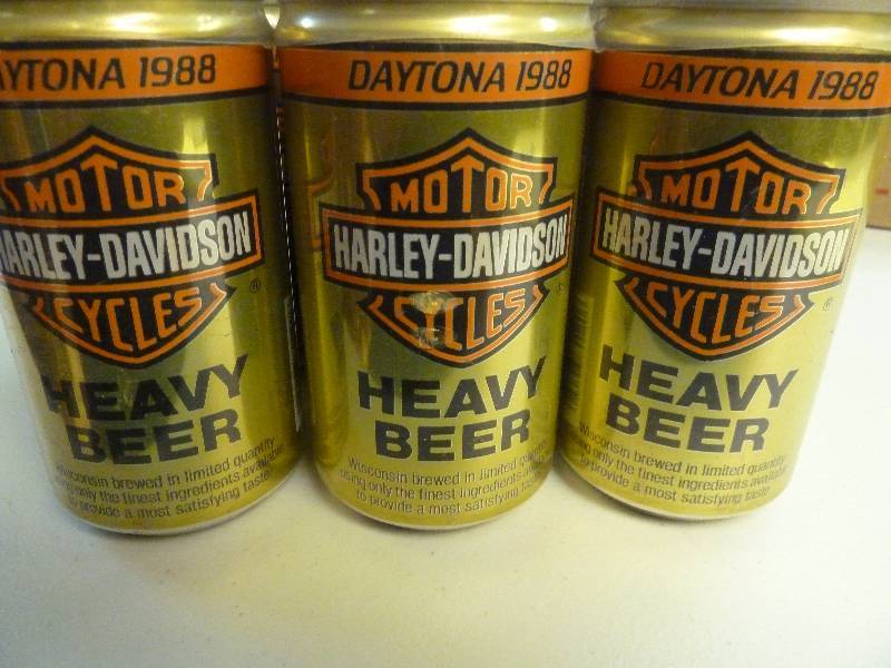 lot 525 image: Harley Davidson Collectible Unopened Beer Cans