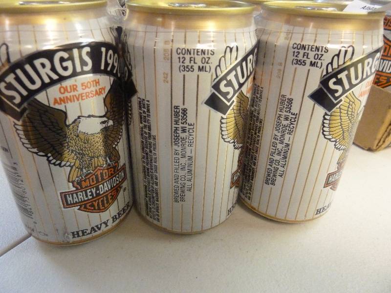 lot 540 image: Harley Davidson Collectible Unopened Beer Cans