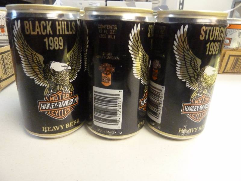 lot 544 image: Harley Davidson Collectible Unopened Beer Cans