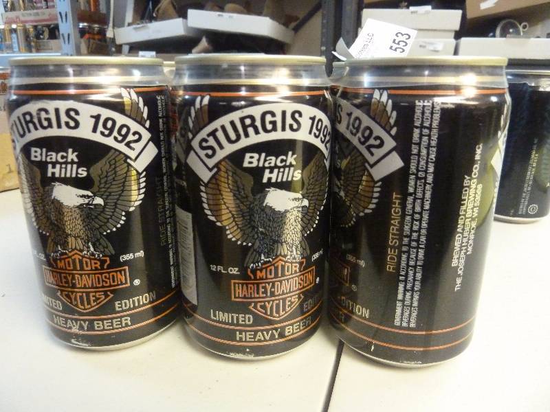 lot 553 image: Harley Davidson Collectible Unopened Beer Cans