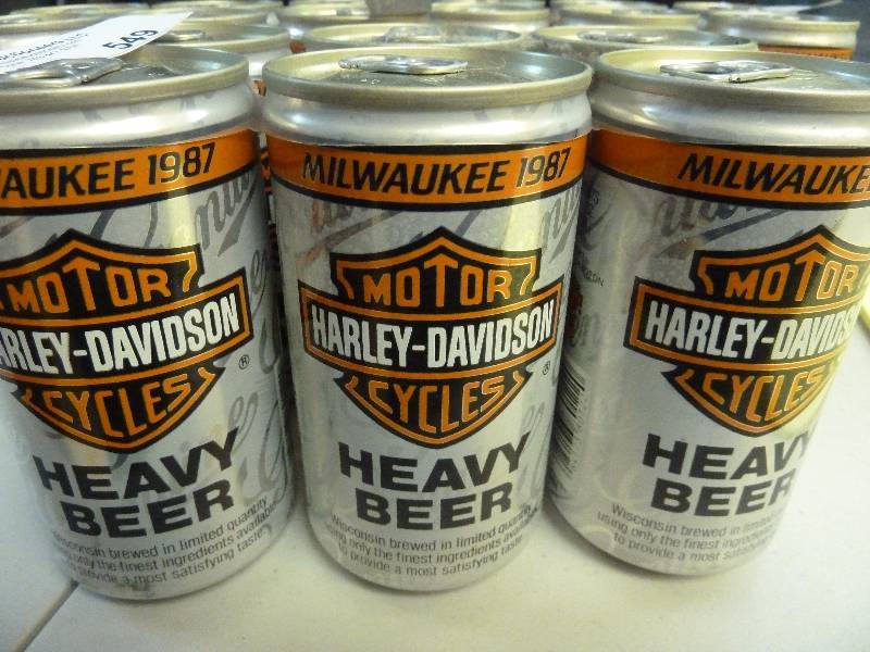 lot 549 image: Harley Davidson Collectible Unopened Beer Cans