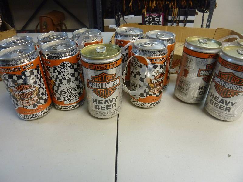 lot 563 image: Harley Davidson Collectible Unopened Beer Cans