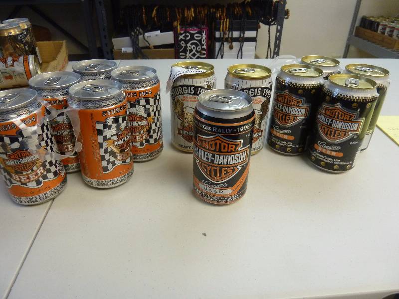 lot 567 image: Harley Davidson Collectible Unopened Beer Cans