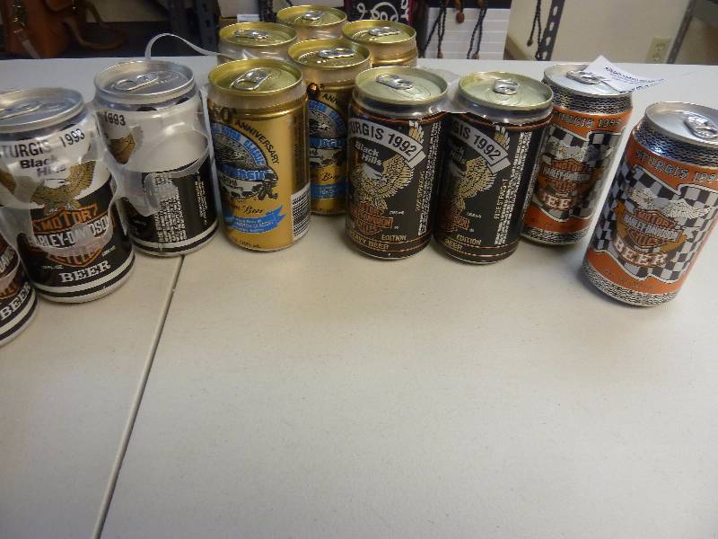lot 573 image: Harley Davidson Collectible Unopened Beer Cans