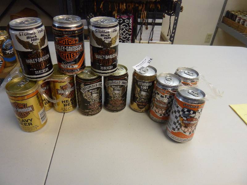 lot 574 image: Harley Davidson Collectible Unopened Beer Cans