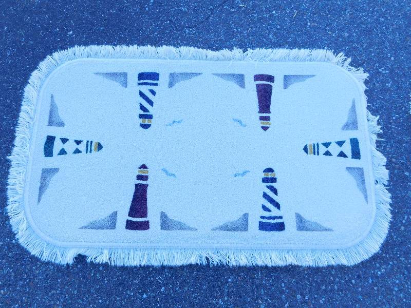 2x4 Hand Painted Fringed Rug