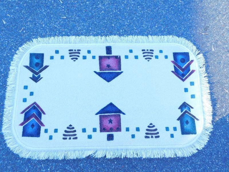 2x4 Hand Painted Fringed Rug