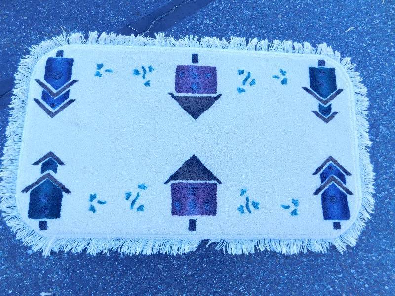 2x4 Hand Painted Fringed Rug