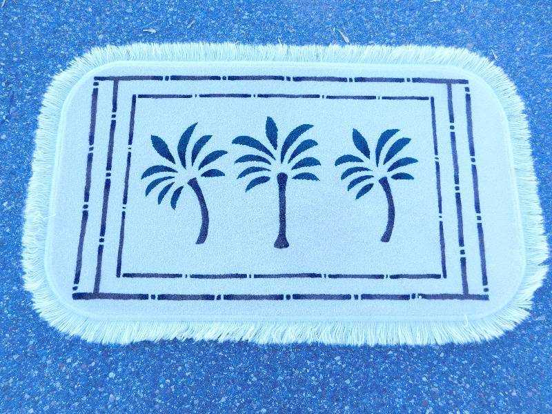 2x4 Hand Painted Fringed Rug
