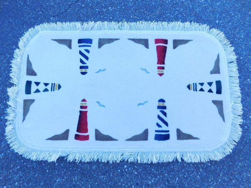2x4 Hand Painted Fringed Rug