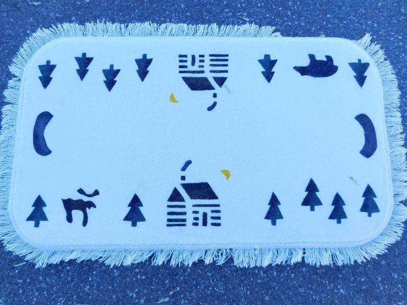 2x4 Hand Painted Fringed Rug