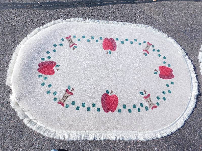 4x6 Hand Painted Fringed Oval
