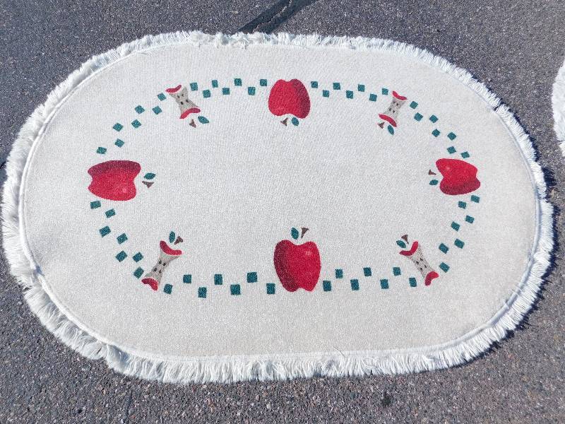 4x6 Hand Painted Fringed Oval