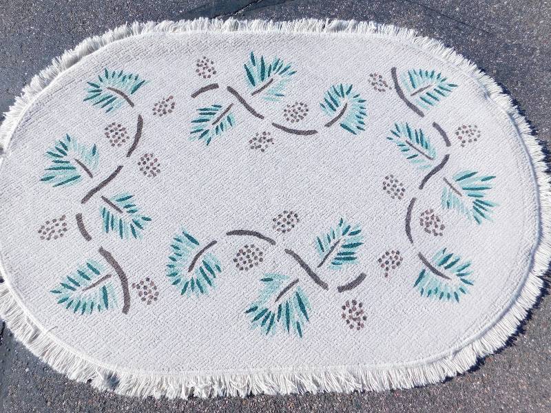 4x6 Hand Painted Fringed Oval