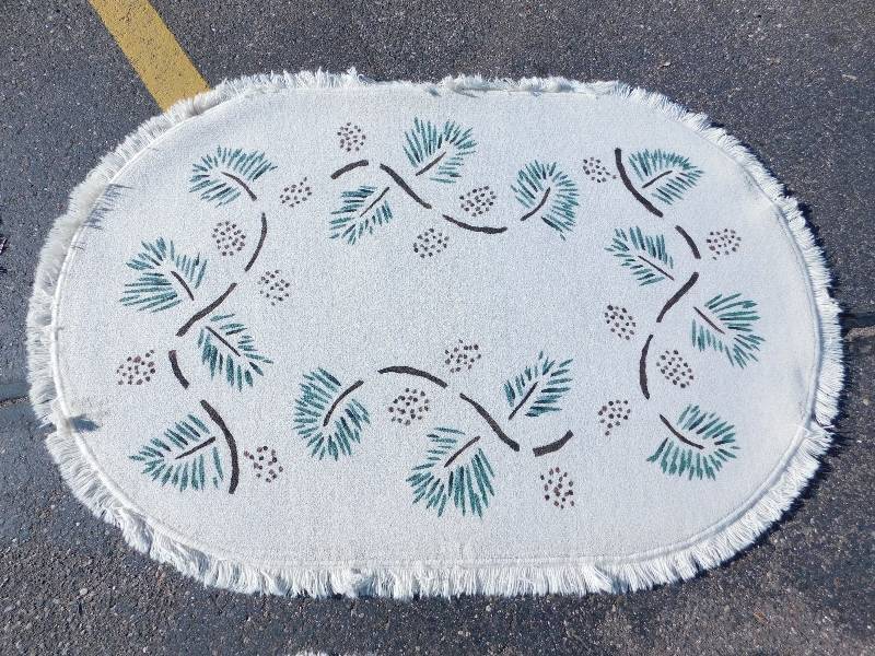 4x6 Hand Painted Fringed Oval