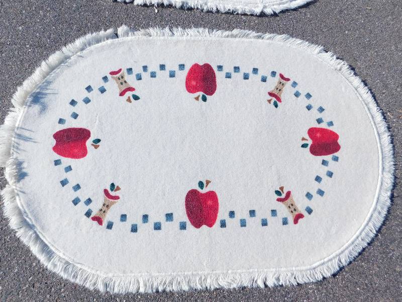 4x6 Hand Painted Fringed Oval