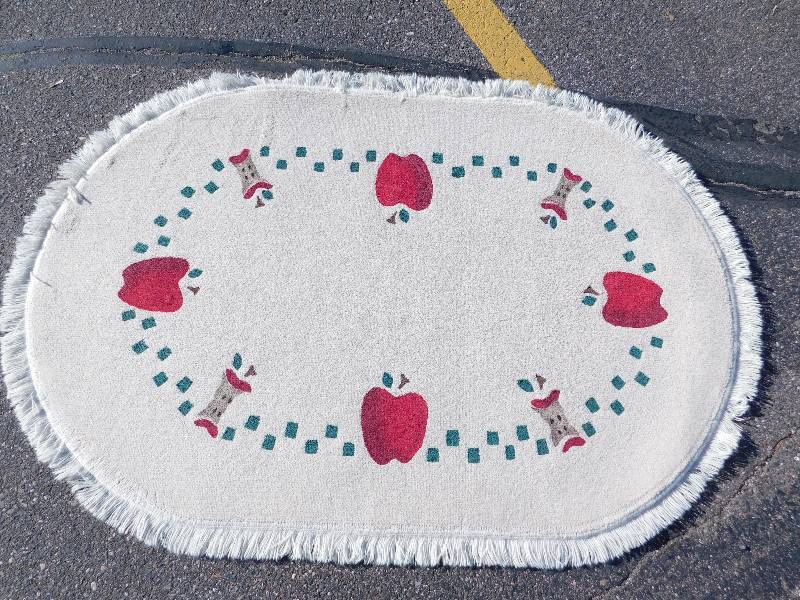 4x6 Hand Painted Fringed Oval