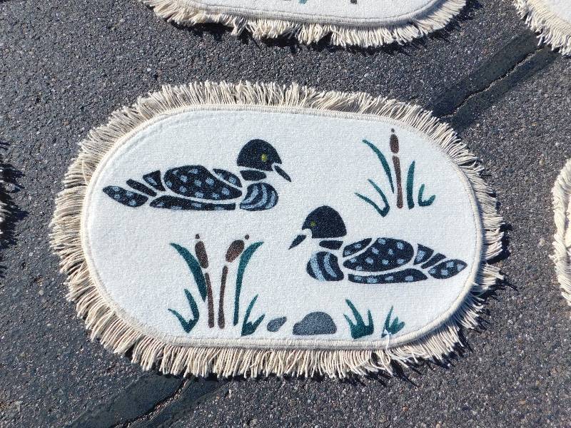 2x3 Hand Painted Small Fringed Oval Rug