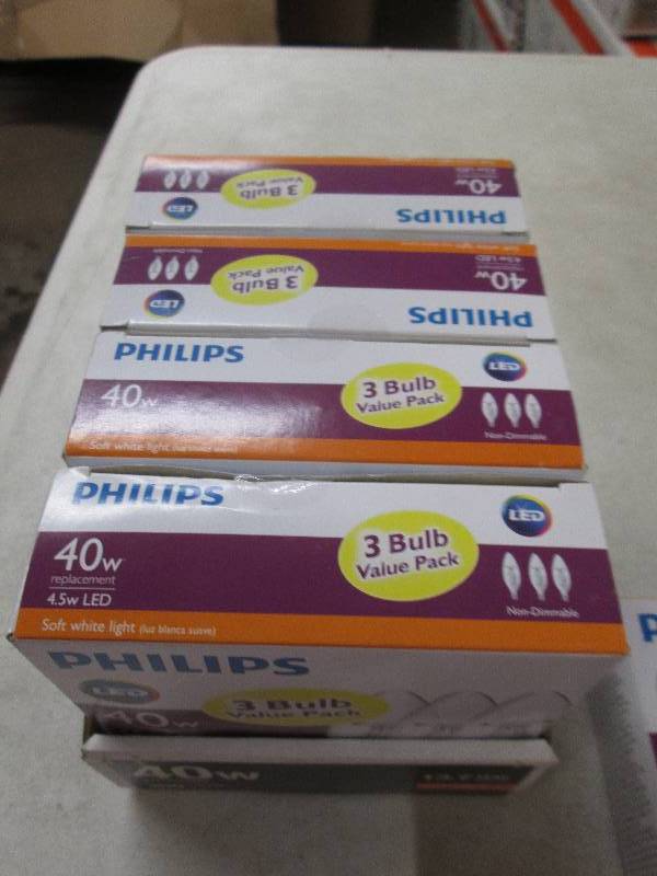 lot 214 image: 4 packages of philips 40w replaceme...
