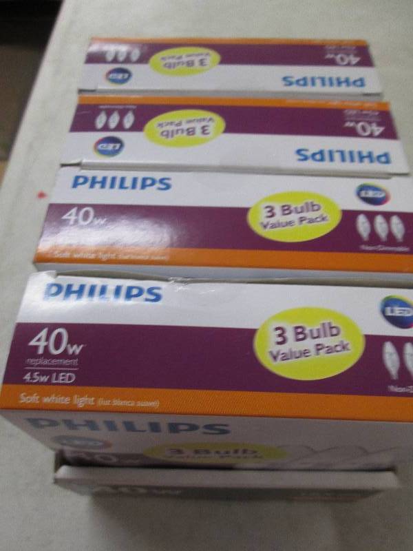 lot 217 image: 4 packages of philips 40w replaceme...