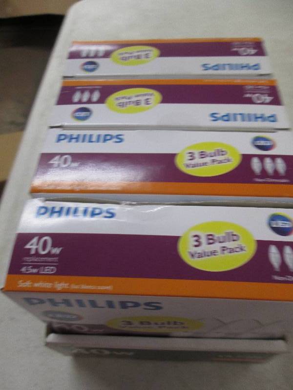 lot 219 image: 4 packages of philips 40w replaceme...