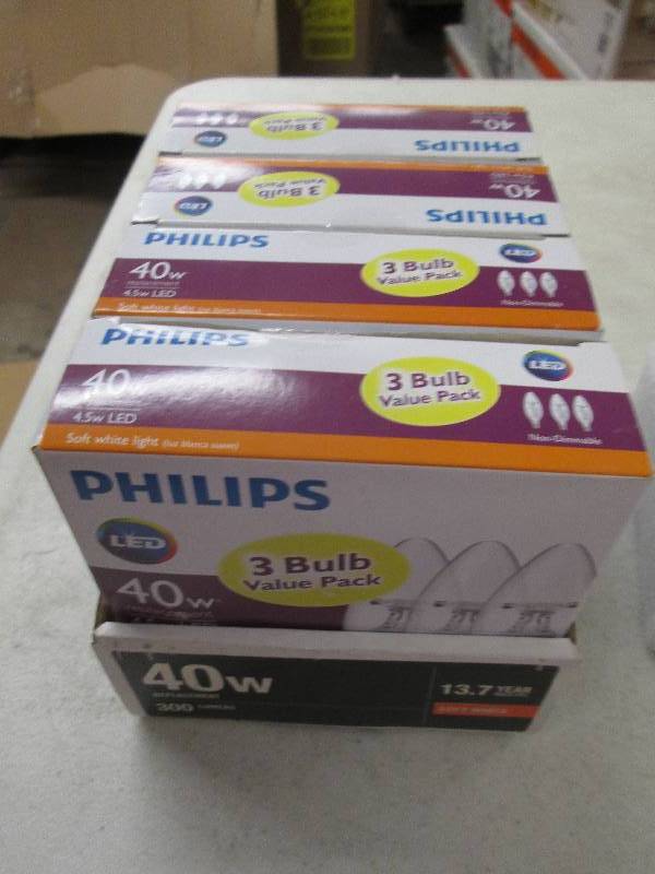 lot 220 image: 4 packages of philips 40w replaceme...