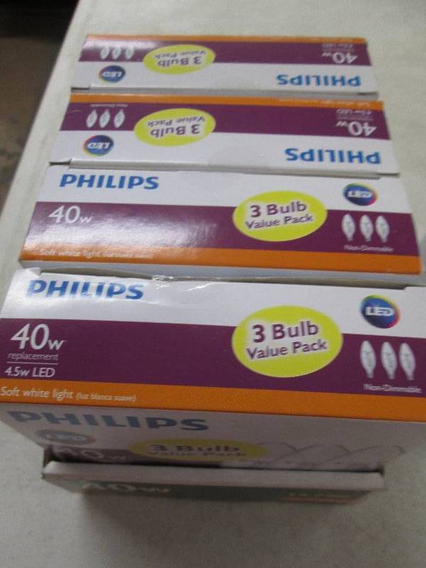 lot 221 image: 4 packages of philips 40w replaceme...
